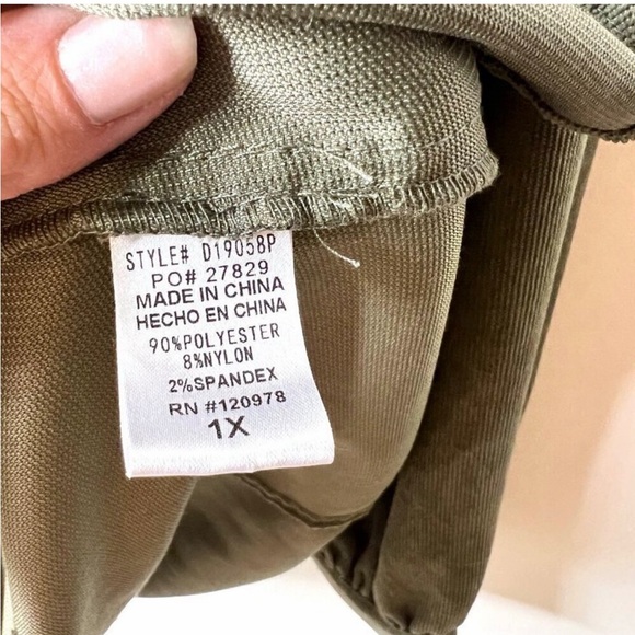 Entro green button up dress women’s size 1X - Picture 6 of 7